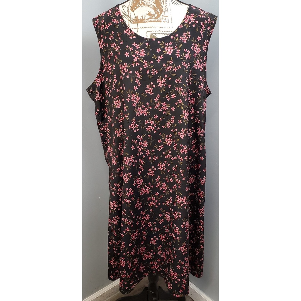 Coldwater Creek Shift Dress Womens 24W Multicolor Floral Sleeveless Keyhole Back